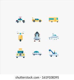 Simple Set of Transport Vector flat Icons