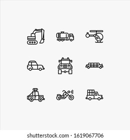 Simple Set of Transport Vector Lineal Icons
