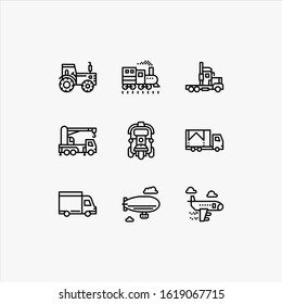 Simple Set of Transport Vector Lineal Icons
