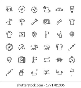 Simple set of travel icons in trendy line style. Modern vector symbols, isolated on a white background. Linear pictogram pack. Line icons collection for web apps and mobile concept.