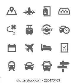 Simple set of travel related vector icons for your design