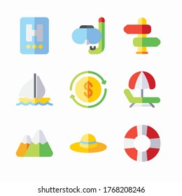 Simple Set Travel Vector Color Icons