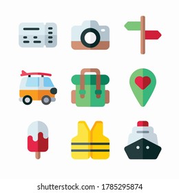 Simple Set Travel Vector Color Icons
