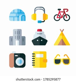 Simple Set Travel Vector Color Icons
