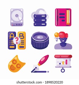 Simple Set Tropical Vector Color Icons. Color with Editable stroke
