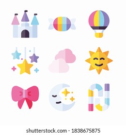 Simple Set Unicorn Vector Color Icons. Color with Editable stroke