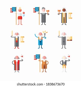Simple Set United States Presidential Election Vector Color Icons
