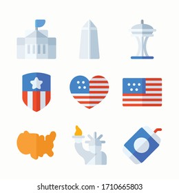 Einfache Farbsymbole der Vektorillustration der Vereinigten Staaten von Amerika