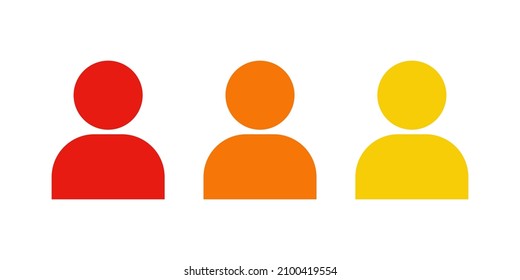 Simple set of user color icons, vector stock design