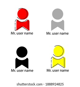 Simple set of user icon, it is flat design and offset coloring style