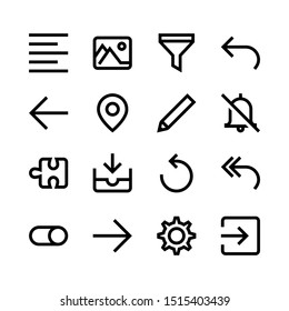 Simple Set of user interface Related Vector Line Icons.