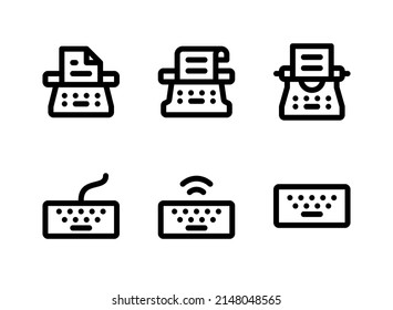 Simple Set Of User Interface Related Vector Line Icons. Contains Icons As Typewriter, Keyboard And More.