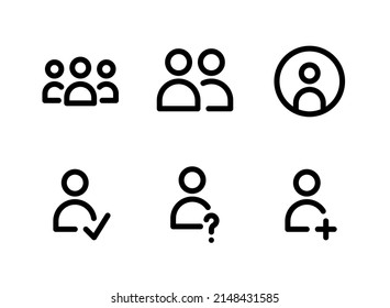 Simple Set of User Interface Related Vector Line Icons. Contains Icons as Group, User and more.