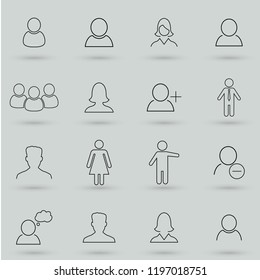 Simple set of user related outline icons. Elements for mobile concept and web apps. Thin line vector icons for website design and development, app development. Flat vector illustration