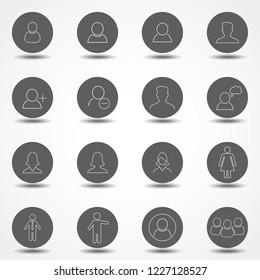 Simple set of user related outline icons. Elements for mobile concept and web apps. Thin line vector icons for website design and development, app development. Flat vector illustration