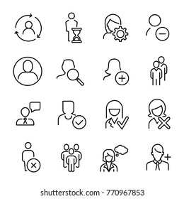 Simple set of user related outline icons. Elements for mobile concept and web apps. Thin line vector icons for website design and development, app development. Premium pack.