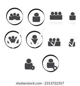 Simple set of user related vector line icons. Contains such icons as male, female, profile, personal quality and many other good icons.
