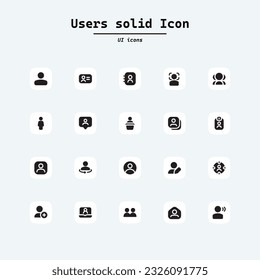 Simple set of user related vector line icons. Contains icons such as man, woman, profile, personal quality and many other good icons. Collection ui icons with squircle shape. Web Page, Mobile App, UI,