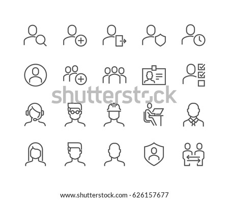 Simple Set of Users Related Vector Line Icons. 
Contains such Icons as Male, Female, Profile, Personal Quality and more.
Editable Stroke. 48x48 Pixel Perfect.