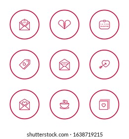 Simple set valentine line icon for website and mobile app 