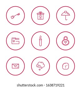 Simple set valentine line icon for website and mobile app 