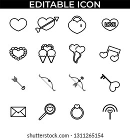 Simple Set of Valentine Love Day Vector Line and Fill Icons
