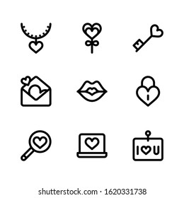 Simple Set of Valentines Day Related Vector Line Icons.