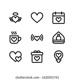Simple Set of Valentines Day Related Vector Line Icons.
