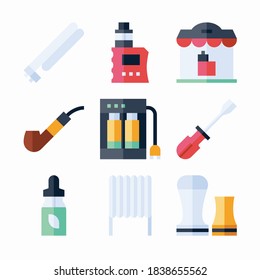 Simple Set Vaping Vector Color Icons