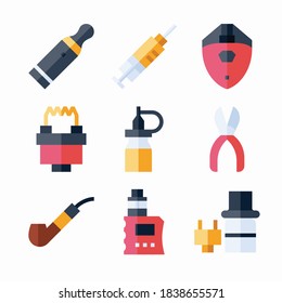 Simple Set Vaping Vector Color Icons