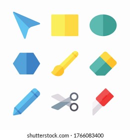 Simple Set  Vector Editing Tools Color Icons. Color with Editable stroke
