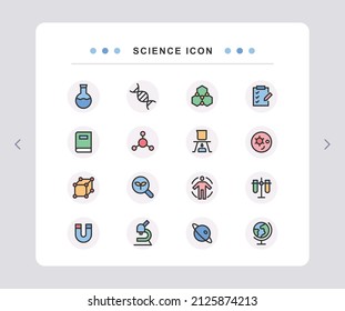 Simple set of vector icons for science and technology.
