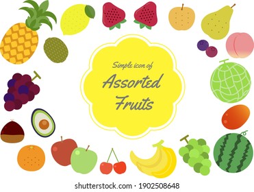 A simple set of vector illustrations of fruit