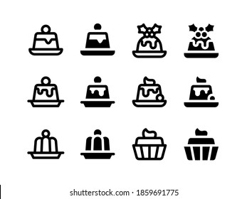 Simple Set of Vector Line and Glyph Icons Custard