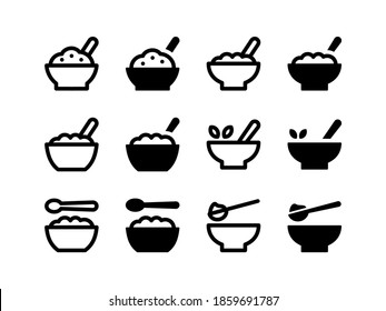 Simple Set of Vector Line and Glyph Icons Porridge