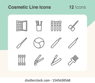 Simple set of vector line icons of cosmetic. Usable for modern concepts, web, apps and flyer. 