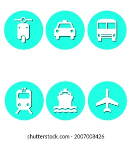 
Conjunto simple de iconos de línea de vectores Iconos de transporte relacionados, iconos de auto, motocicletas e iconos de avión.