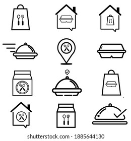 Simple Set of Vector Outline Icons Regarding Food Delivery And Food Delivery Symbols. Editable Stroke. 48x48 Pixel Perfect.