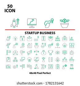 Simple set vector thin colored line icon set start up business suitable for website, business, mobile, apps store, promotion, office, and more. With editable stroke 48x48 pixel perfect.