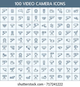 Simple Set of Video Camera Related Vector Icons. Contains such Icons as Video, Film, Privacy, Watching, Secure, Web and more.