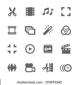 Simple Set Of Video Editing Related Vector Icons For Your Design