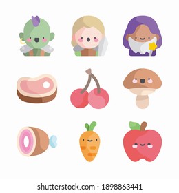 Simple Set Video Game Interface Vector Color Icons. Color with Editable stroke
