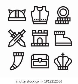 Simple Set Viking Vector line Icons