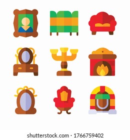 Simple Set Vintage Decoration Vector Color Icons. Color with Editable stroke
