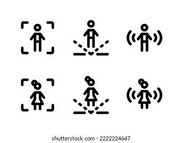 Simple Set of Virtual Reality Related Vector Line Icons. Contains Icons as Body Scanning, Hologram, Signal and more.