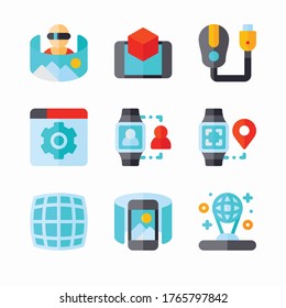 Simple Set Virtual Reality Vector Color Icons
