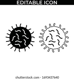 Simple Set of Viruses and Bacteria pictogram Vector Line and Fill Icons