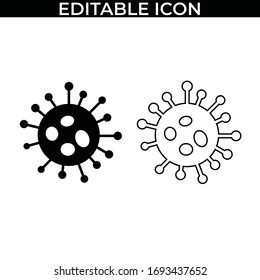 Simple Set of Viruses and Bacteria pictogram Vector Line and Fill Icons