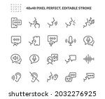Simple Set of Voice Related Vector Line Icons. Contains such Icons as Whisper, Sound Message, Voice Control and more. Editable Stroke. 