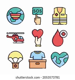 Simple Set Volunteering Vector Color Icons
